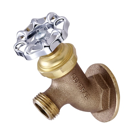 Central Brass Lawn Faucet, NPT, Single Hole, Rough Brass, Weight: 1.21 0575-1/2